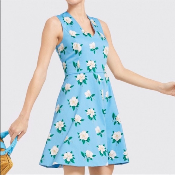 NWT!! Draper James Magnolia Love Circle Dress floral light blue white flower - Picture 4 of 11